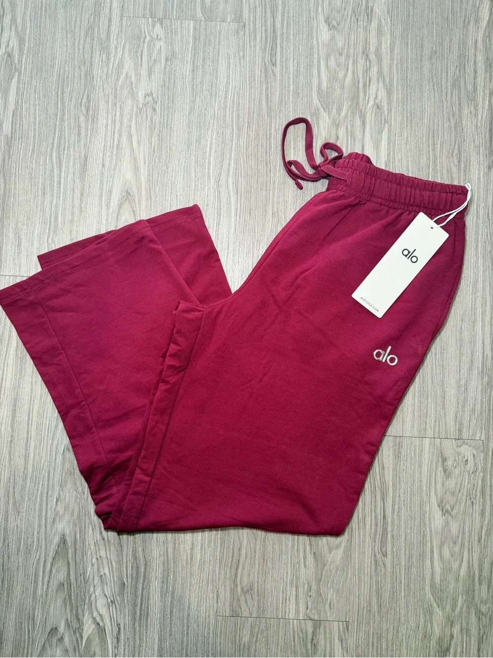 ALO Yoga Kids Raspberry Long Sleeve Crewneck & Jogger Pajama Set